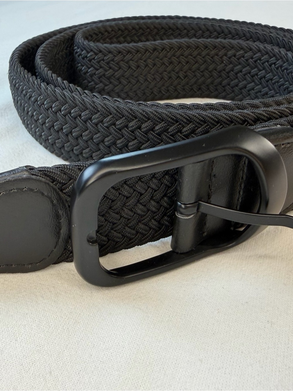 Men's Black Woven Stretch Belt - Classic Style 60” NWOT